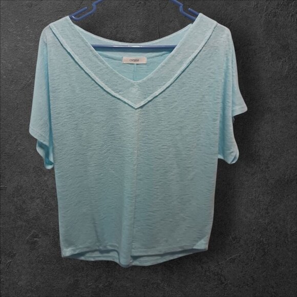 Cherish Light Blue V-Neck Short Sleeve Top Small size - Picture 1 of 9